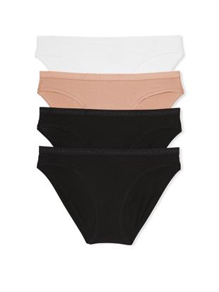 4'lü Paket Esnek Pamuklu Bikini Külot
