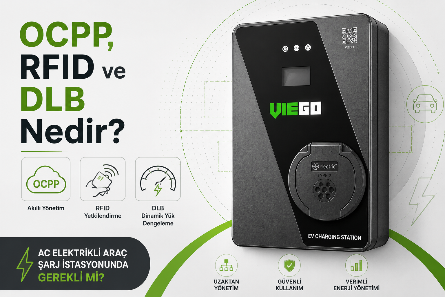 OCPP, RFID ve DLB Nedir? AC Elektrikli Araç Şarj İstasyonunda Gerekli mi?