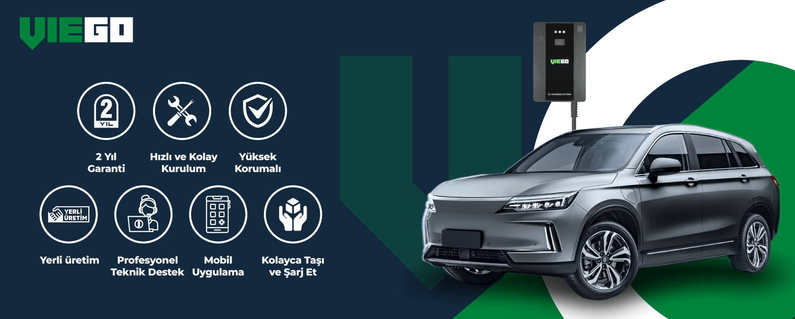 Viego Elektrikli Araç Sabit Şarj İstasyonu