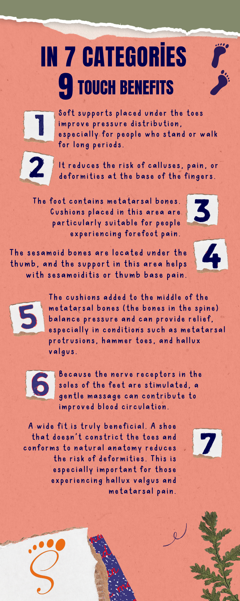 7 Başlıkta 9 Dokunuşun Faydaları infografiği