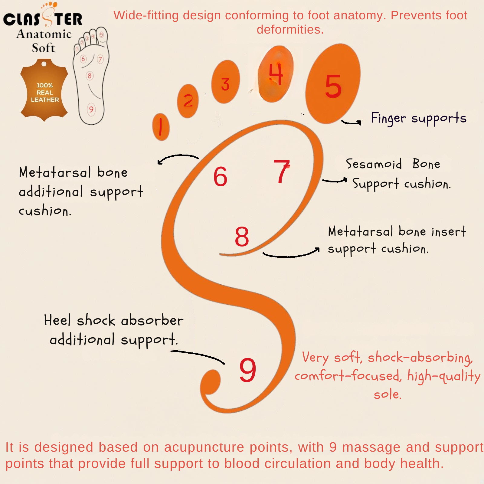 CLASSTER Soft Anatomic taban tasarımı infografiği
