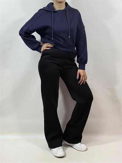 KAPÜŞONLU YAKALI SWEATSHİRT LACİVERT 