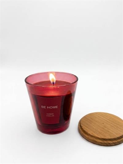 B-Kct0073 B-Kct0073  160 Gr Ahşap Kapaklı Mum Kırmızı