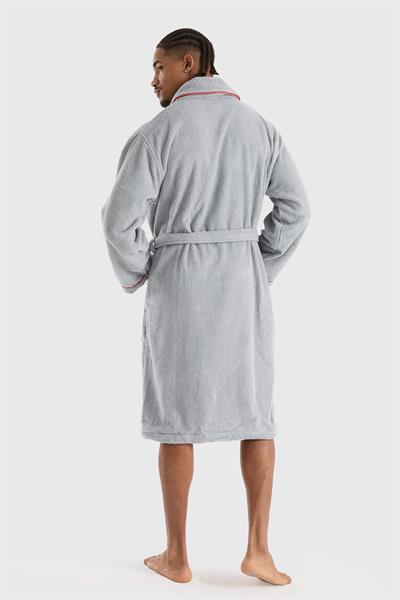 Be-0157-Gry  %100 Pamuk Gri Bornoz
