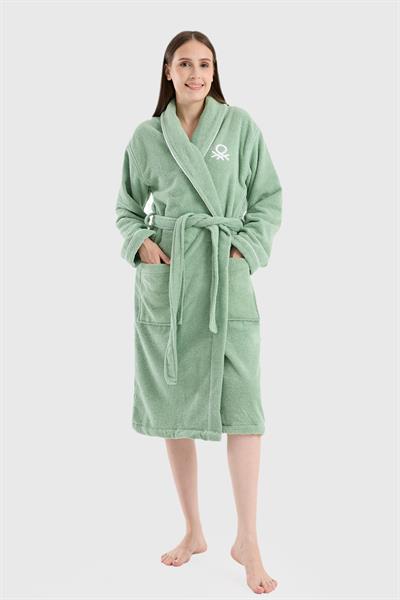 Be-0157-Mnt  %100 Pamuk Mint Bornoz