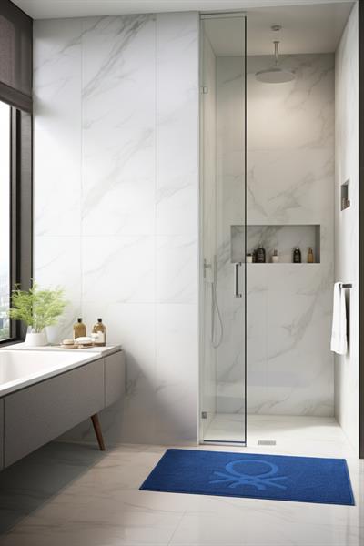 Be-0785-Bl  %100 Pamuk Mavi 50X80 Cm Banyo Paspas Havlu