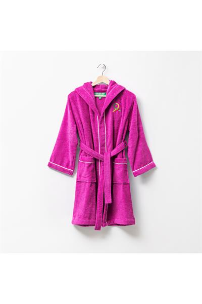 Be-0817-Pnk  %100 Pamuk Pembe 65X65 Cm Çocuk Bornozu