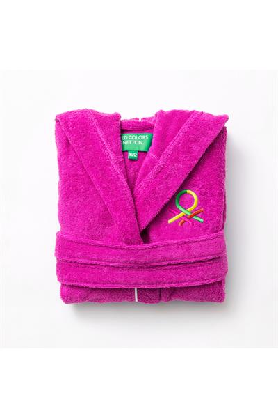 Be-0817-Pnk  %100 Pamuk Pembe 65X65 Cm Çocuk Bornozu