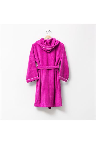 Be-0817-Pnk  %100 Pamuk Pembe 65X65 Cm Çocuk Bornozu