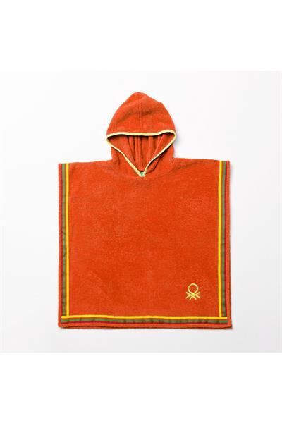 Be-0818-Org  %100 Pamuk Turuncu 65X65 Cm Çocuk Panço Havlu