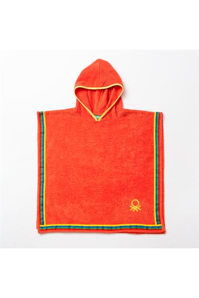 Be-0818-Rd  %100 Pamuk Kırmızı 65X65 Cm Çocuk Panço Havlu