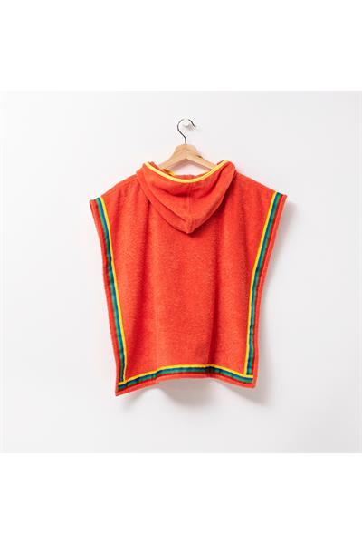 Be-0818-Rd  %100 Pamuk Kırmızı 65X65 Cm Çocuk Panço Havlu