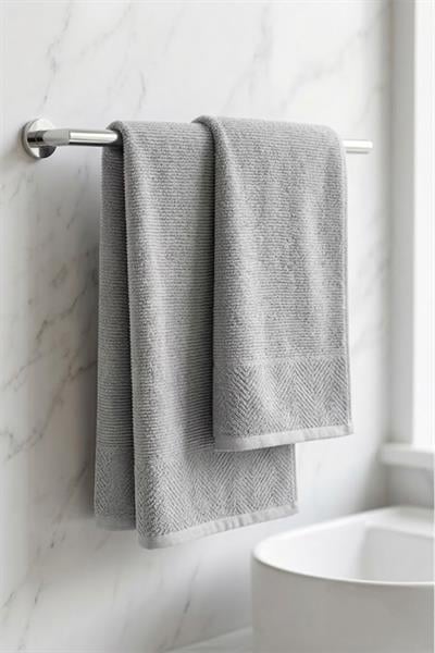 Be-0829-Gy  %100 Pamuk Gri 70X140 Cm Banyo Havlusu