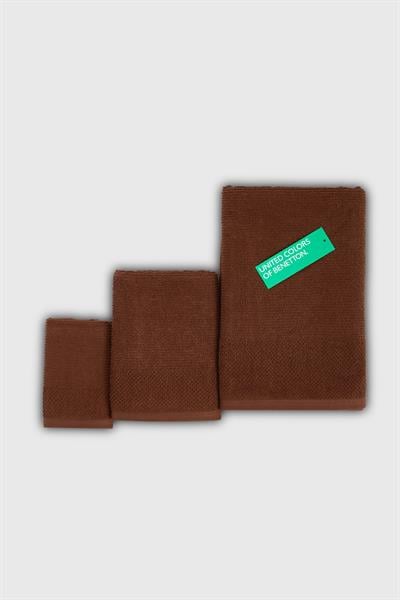 Be-0829St-Br  %100 Pamuk Kahverengi 3 Lü Set, 30X50 Cm, 50X90 Cm, 70X140 Cm Havlu Seti