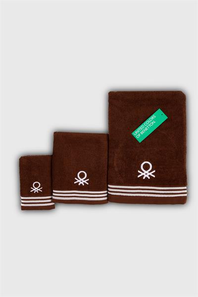 Be-0840St-Br  %100 Pamuk Koyu Kahverengi 3 Lü Set, 30X50 Cm, 50X90 Cm, 70X140 Cm Havlu Seti
