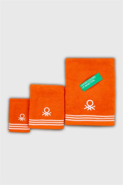 Be-0840St-Or  %100 Pamuk Turuncu 3 Lü Set, 30X50 Cm, 50X90 Cm, 70X140 Cm Havlu Seti