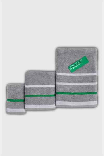 Be-0927St-Gy  %100 Pamuk Gri 3 Lü Set, 30X50 Cm, 50X90 Cm, 90X150 Cm Havlu Seti
