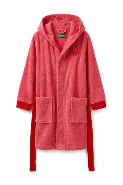 Be-2813-Pnk  %100 Pamuk Pembe 65X65 Cm Çocuk Bornozu