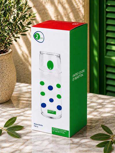Be-Kct0029  Cam Çok Renkli Sürahi Ve Bardak Takım