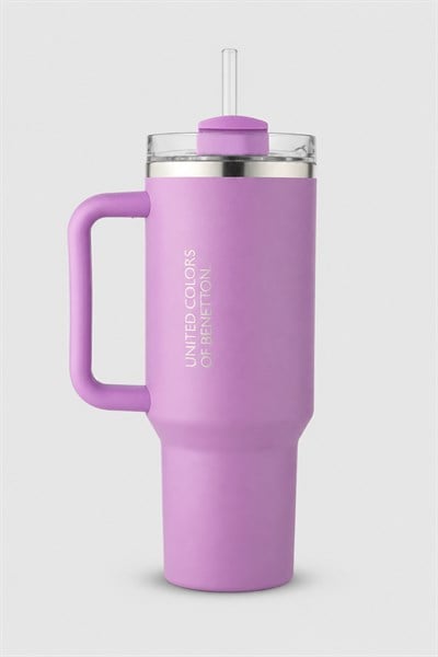 BE-KCT100-TZ Çelik Termos 900 Ml. Lila Zemin Lila Kulp