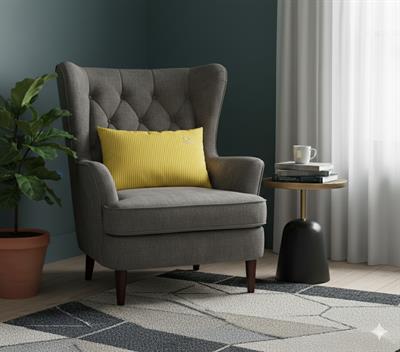 Benetton 100% Pamuk 35*50 Cm Çizgili Kırlent Dolu Sarı Çizgili