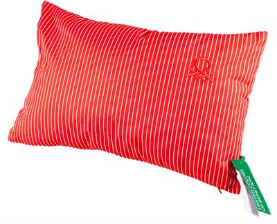 Benetton 100% Pamuk 35*50 Cm Çizgili Kırlent Dolu Kırmızı Çizgili