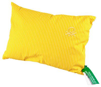 Benetton 100% Pamuk 35*50 Cm Çizgili Kırlent Dolu Sarı Çizgili