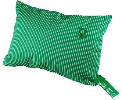 Benetton 100% Pamuk 35*50 Cm Çizgili Kırlent Dolu Yeşil Çizgili