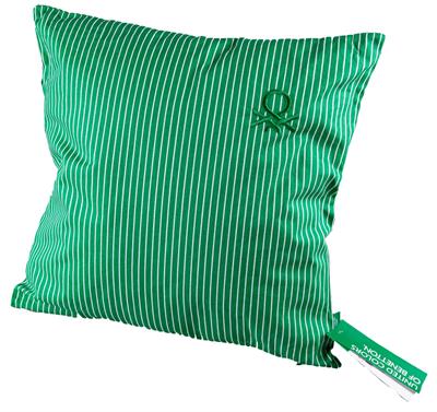 Benetton 100% Pamuk 45*45 Cm Çizgili Kırlent Dolu Yeşil Çizgili
