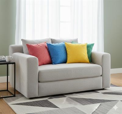 Benetton 100% Pamuk 45*45 Cm Çizgili Kırlent Dolu Sarı Çizgili