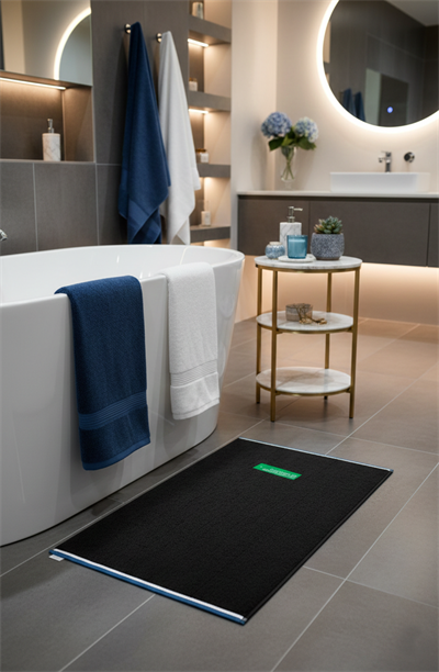 Be-2799-Bk  %100 Pamuk Siyah 50X80 Cm Banyo Paspas Havlu