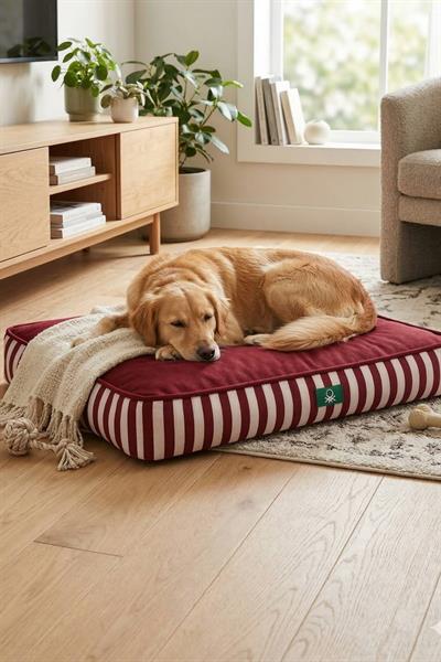 BNT-B2502-A Kedi & Köpek Yatağı  KIRMIZI ÇİZGİLİ 60 x 40 cm
