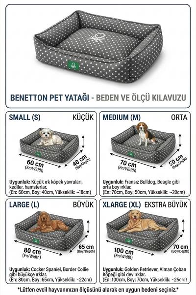 BNT-B2515-D Kedi & Köpek Yatağı  Puantiyeli Yeşil 100x70 cm