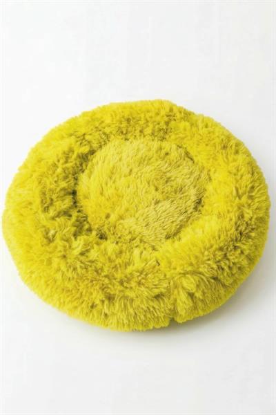 BNTMKT-0012-2-YE Uzun Kürklü Donut Kedi&Köpek Yatağı SARI 55 CM