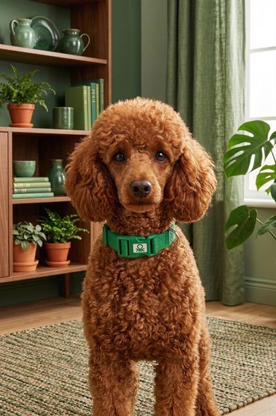 BNTMKT-0028-GR Kedi &Köpek Örme Tasma Yeşil 1,5x26-40 cm