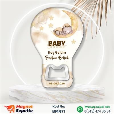 Uyuyan Ayıcıklı Hoş Geldin Balon Magnet