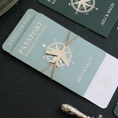 Açık Yeşil Renk Pasaport Davetiye