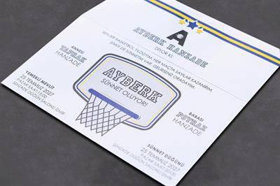 Basketbol Temalı Sünnet Davetiyesi