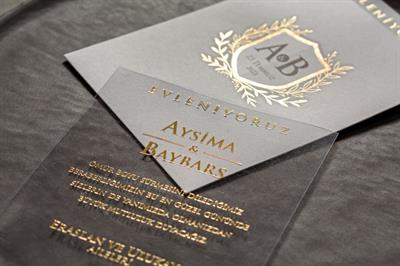 Beyaz Zarflı Şeffaf Davetiye