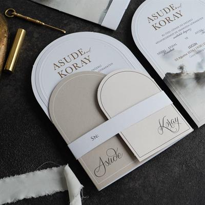 Dağ Temalı Oval Boho Davetiye