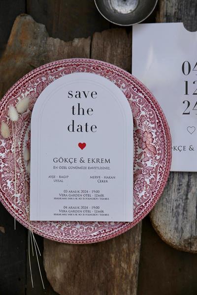 Sade Oval Düğün Davetiyesi