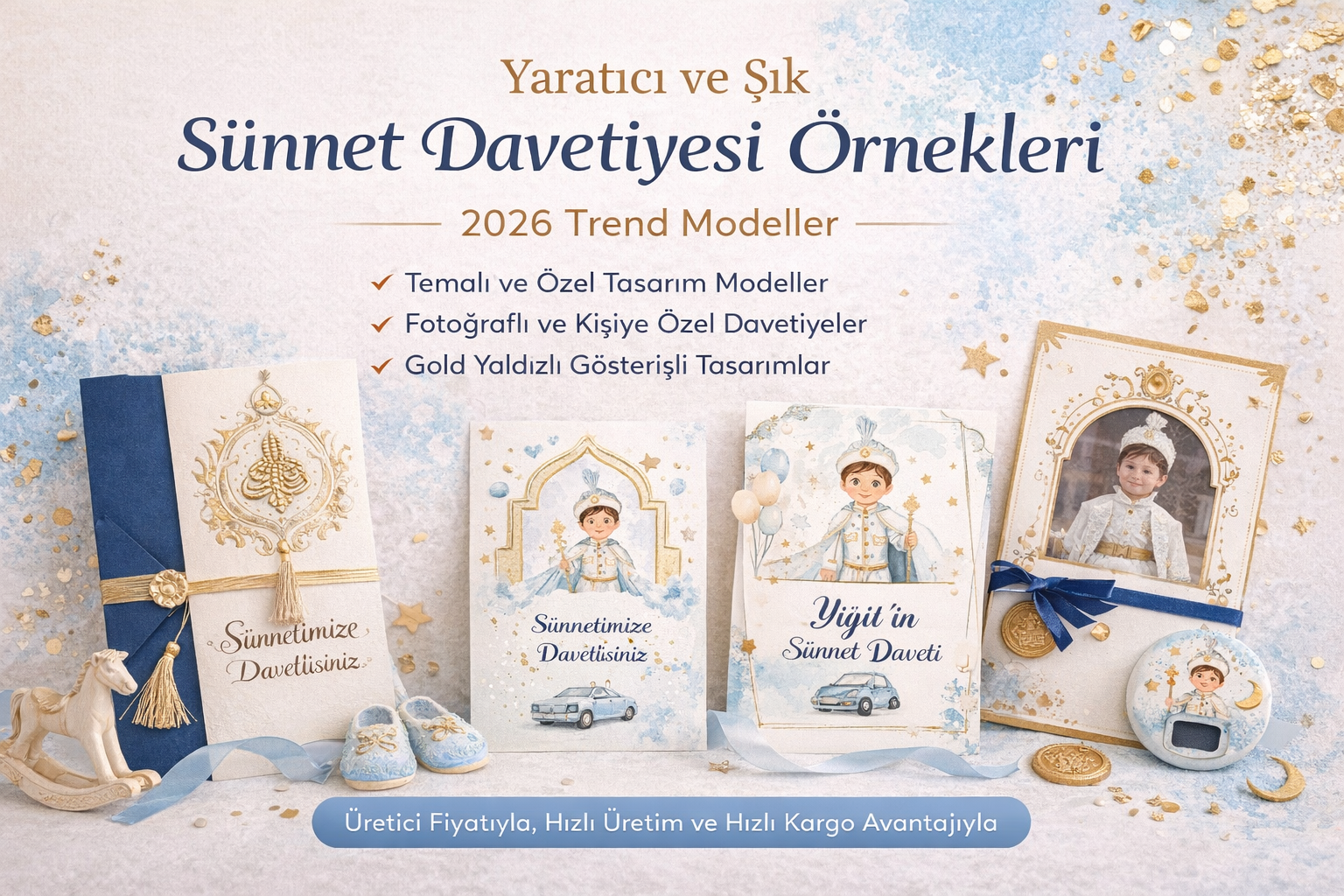Fotoğraflı ve kişiye özel sünnet davetiyesi modelleri,Yaratıcı ve şık sünnet davetiyesi örnekleri 2026 trend modeller,Gold yaldız detaylı sünnet davetiyesi tasarımları,Temalı sünnet davetiyesi örnekleri ve şık davetiye seçenekleri,2026 sünnet davetiyesi trendleri