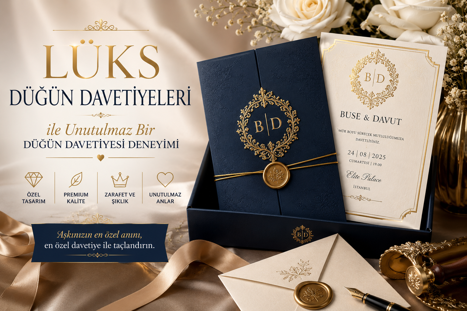 Düğün Davetiyeleri,Lüks Tasarımlar,Davet Tasarımı