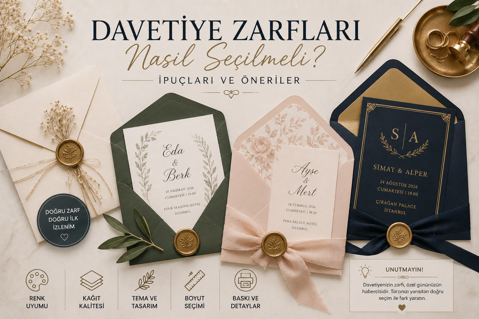 Davetiye Zarfları,Zarf Tasarımı,Düğün Davetiyesi