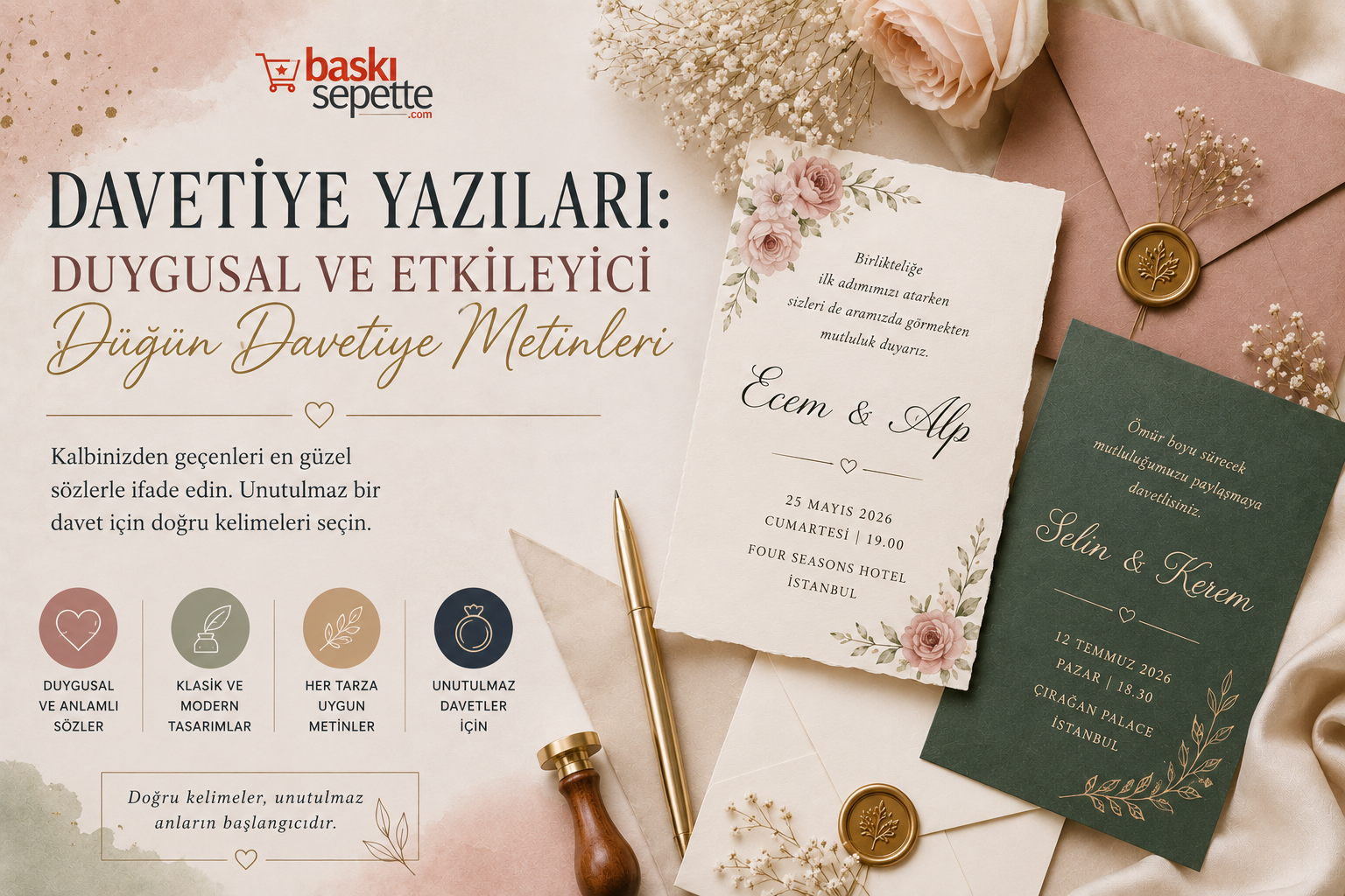Düğün Tasarımı,Davetiyeler,Duygusal Tasarım