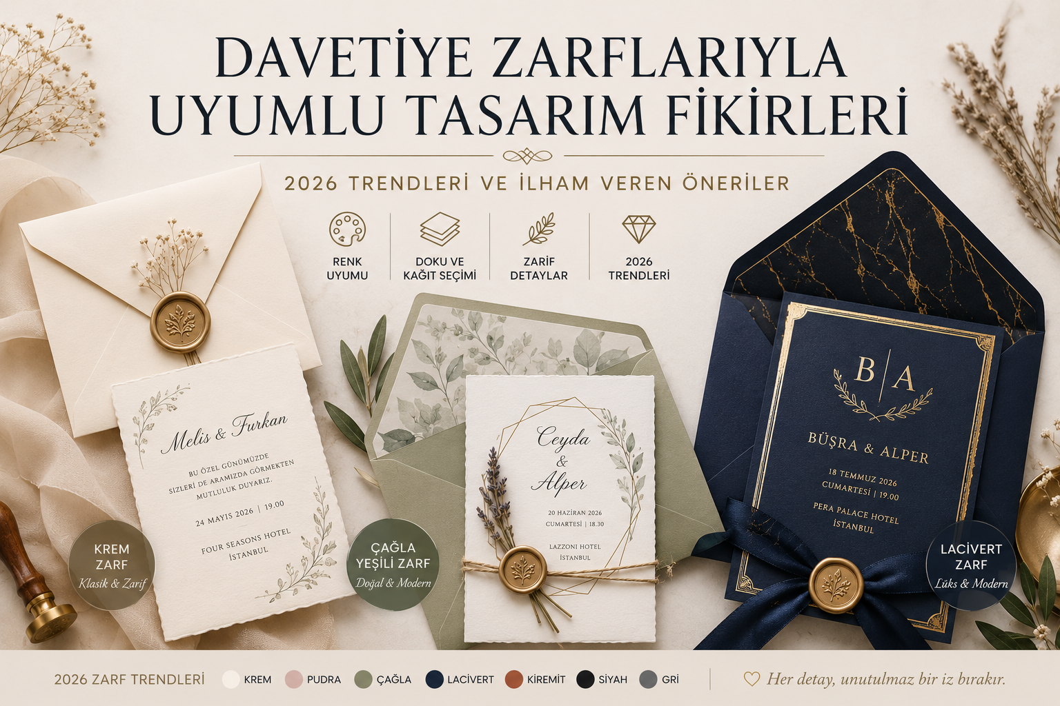 Düğün Zarfı,Davet Tasarımı,Zarf Motifleri
