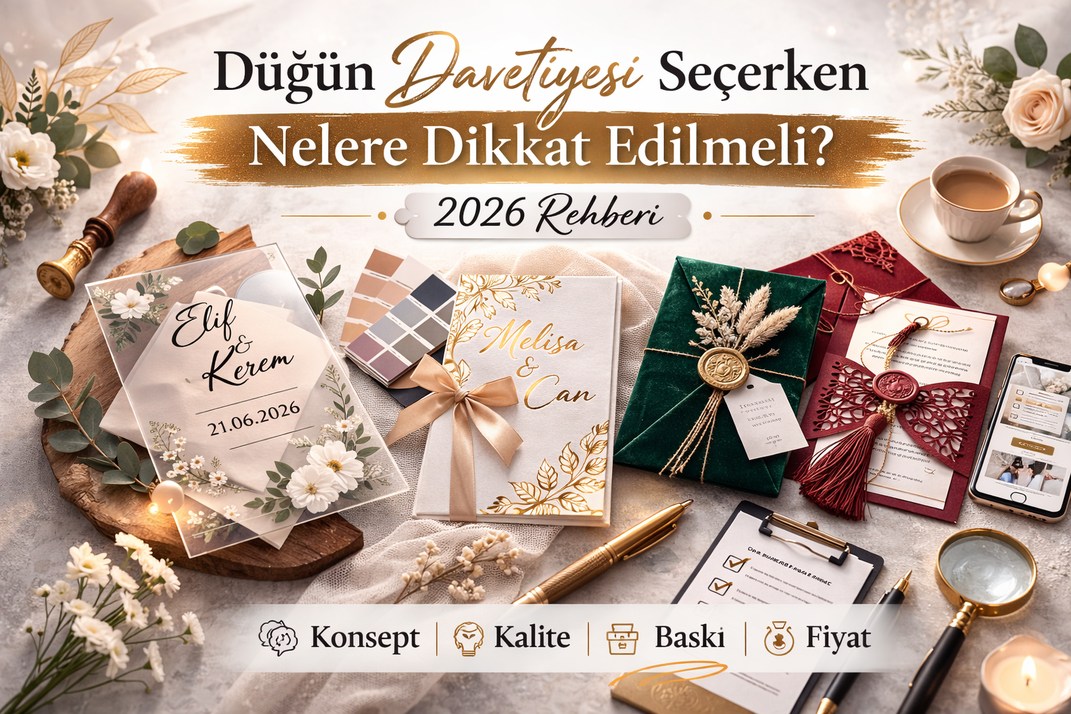 düğün davetiyesi seçimi modern ve lüks davetiye modelleri 2026
