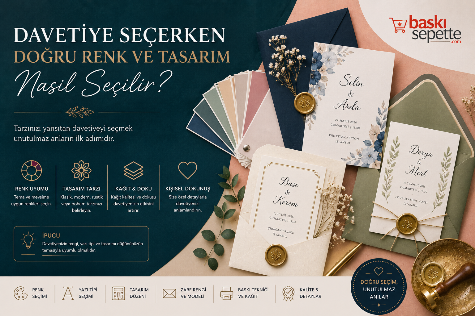 Düğün Davetiyesi,Renk Tasarımı,Modern Davetiye