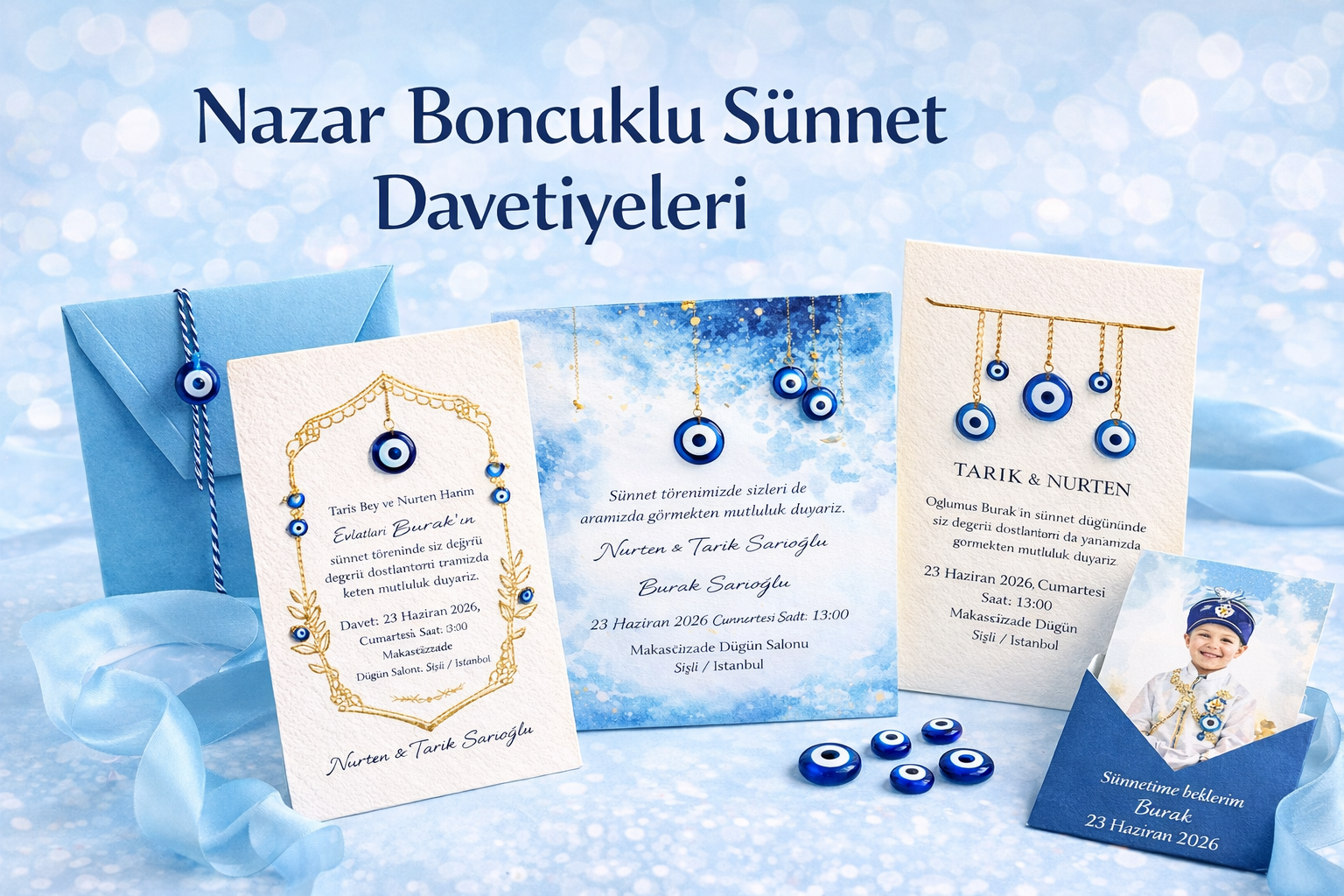 nazar boncuklu sünnet davetiyesi modelleri