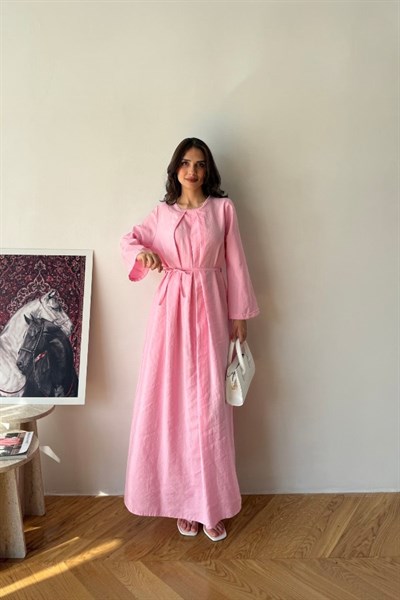 Alisa İnci Detaylı Elbise Pembe